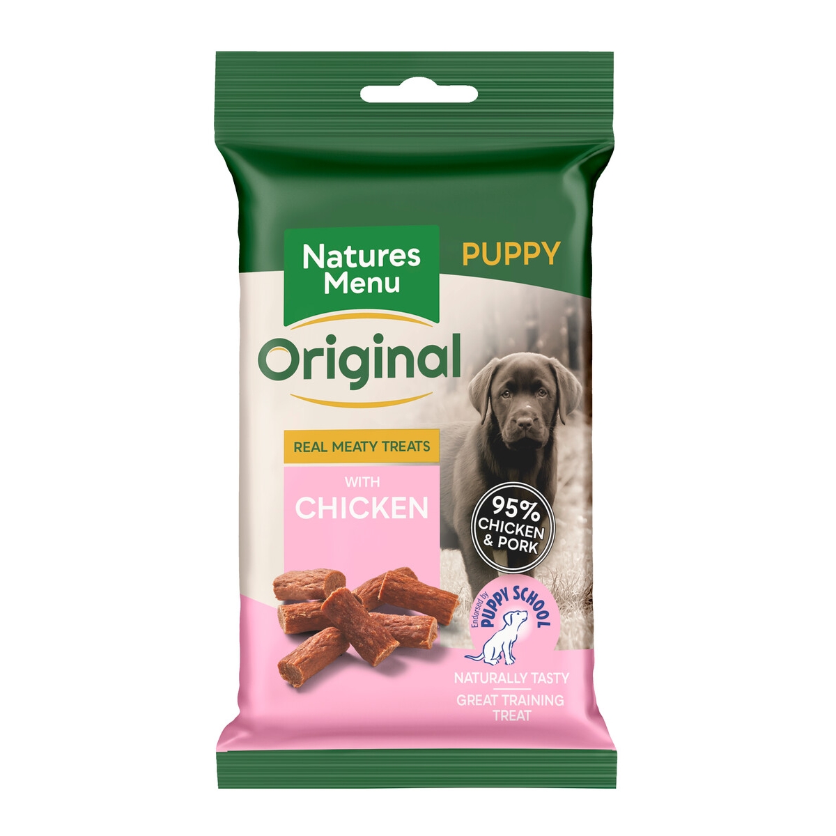 NATURES MENU gardumi kucēniem, vista/cūkgaļa, 60g - Produkta attēls