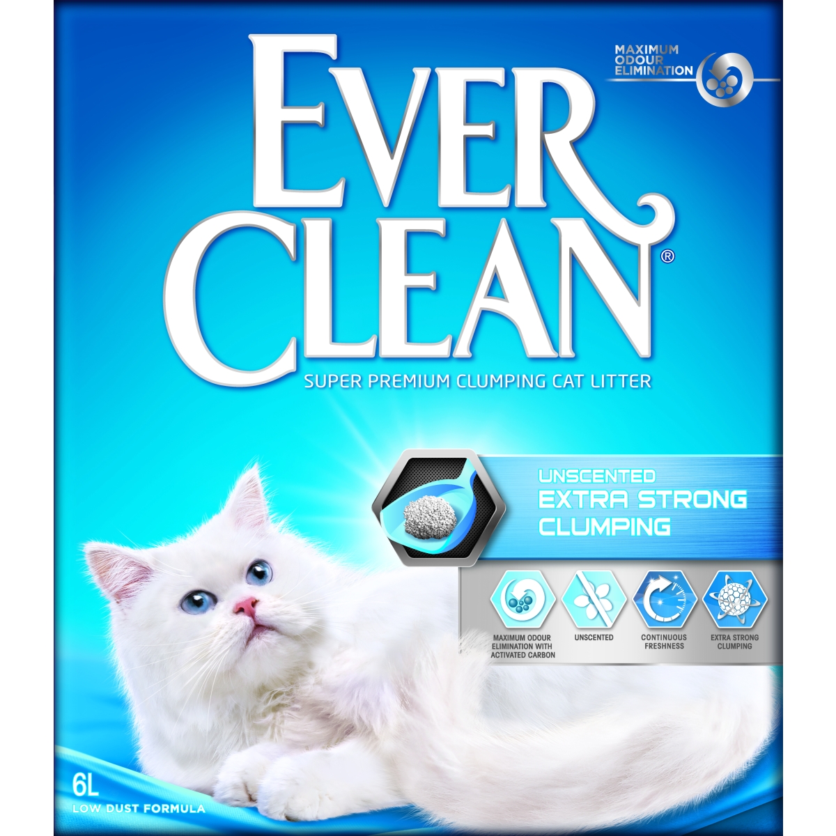 EVER CLEAN Unscented Extra Strong pakaiši 6kg - Produkta attēls