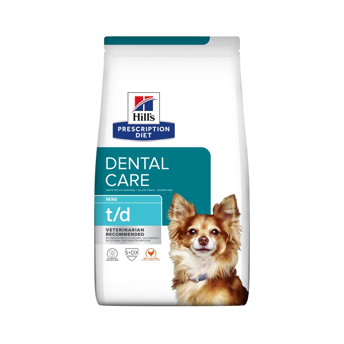 HILL'S PD t/d Dental Care Mini sausā barība suņiem, vista, 3kg - Produkta attēls
