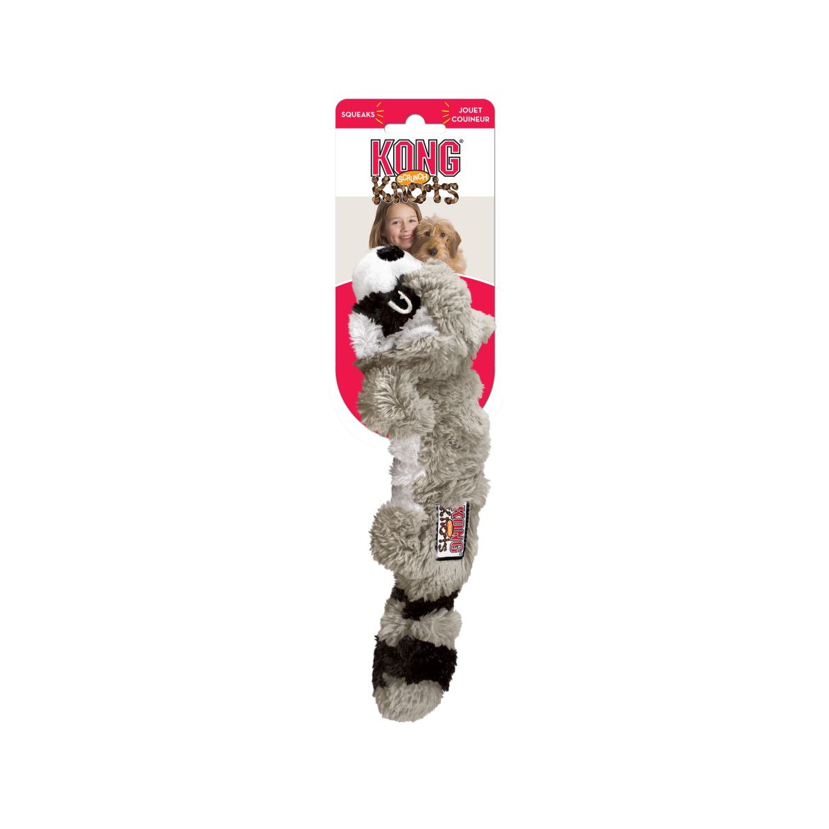 KONG Scrunch Knots Raccoon rotaļlieta suņiem, 38 cm - Produkta attēls