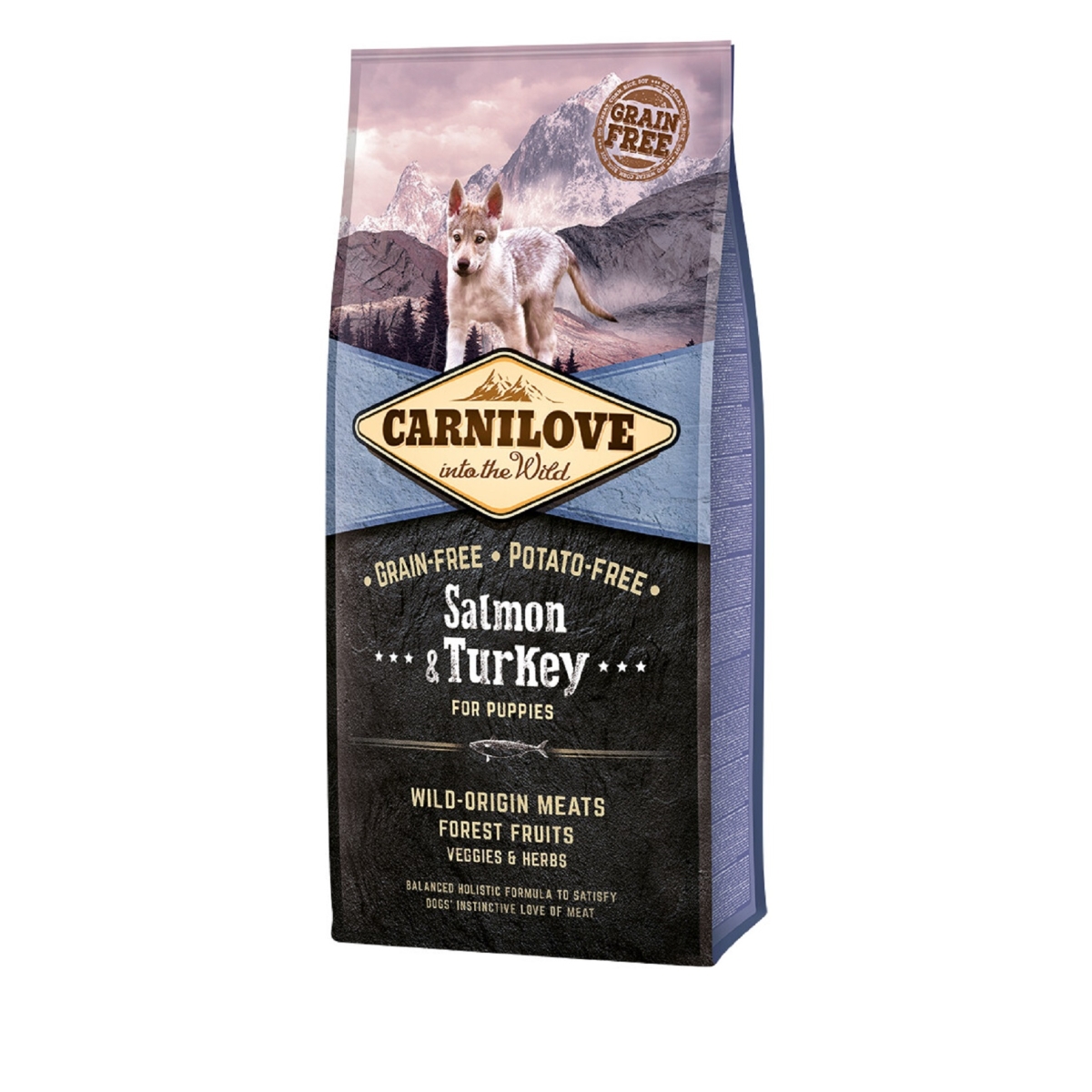 CARNILOVE sausā barība kucēniem, lasis/tītars, 12kg - Produkta attēls