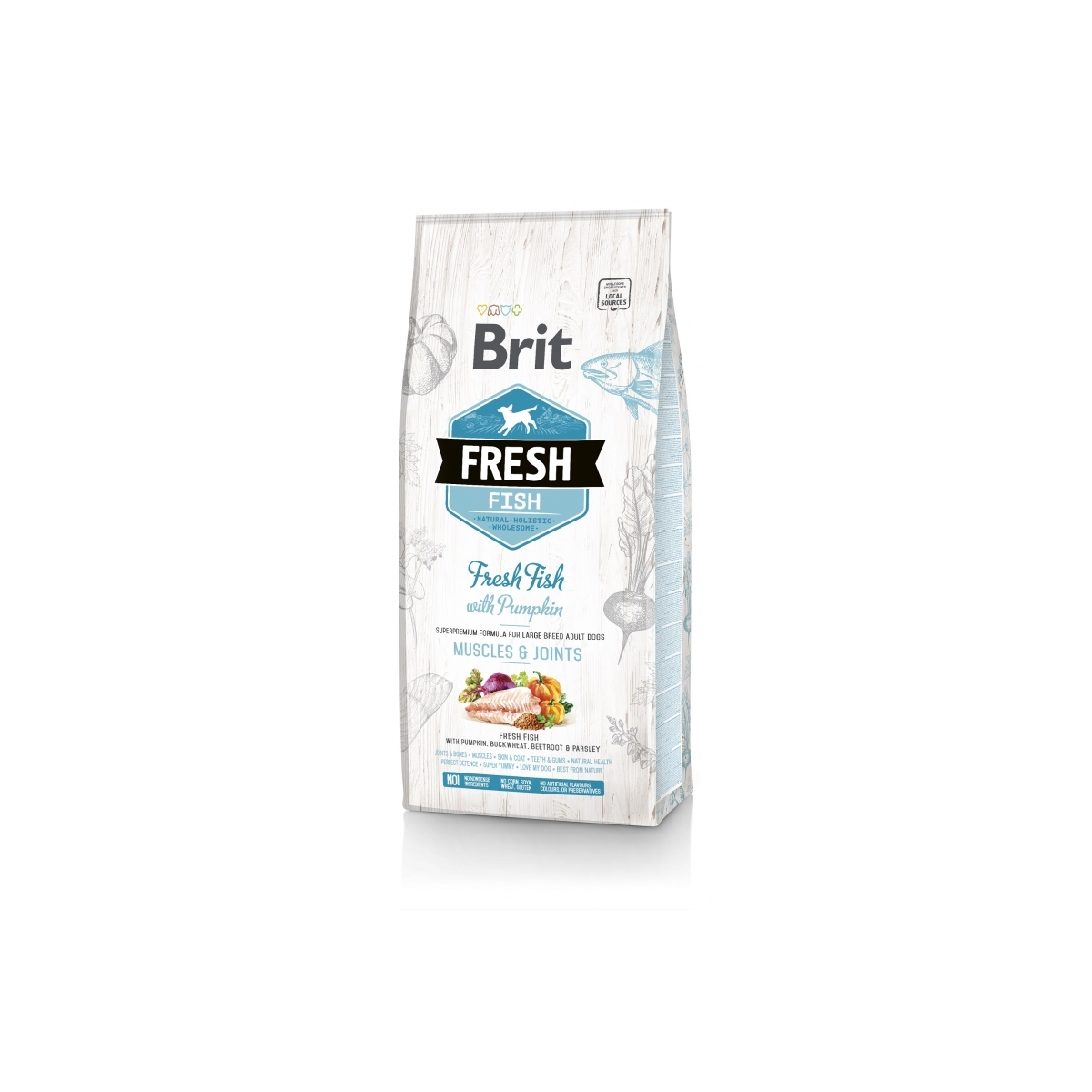 BRIT Fresh Large sausā barība suņiem, zivs/ķirbis, 2,5kg - Produkta attēls