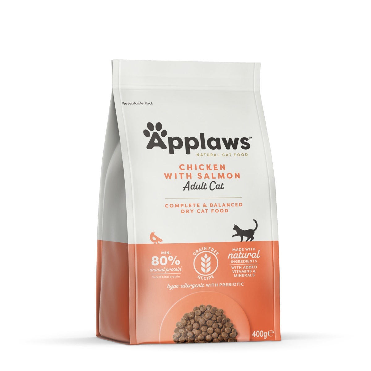 APPLAWS sausā barība kaķiem, vista/lasis, 400g - Produkta attēls
