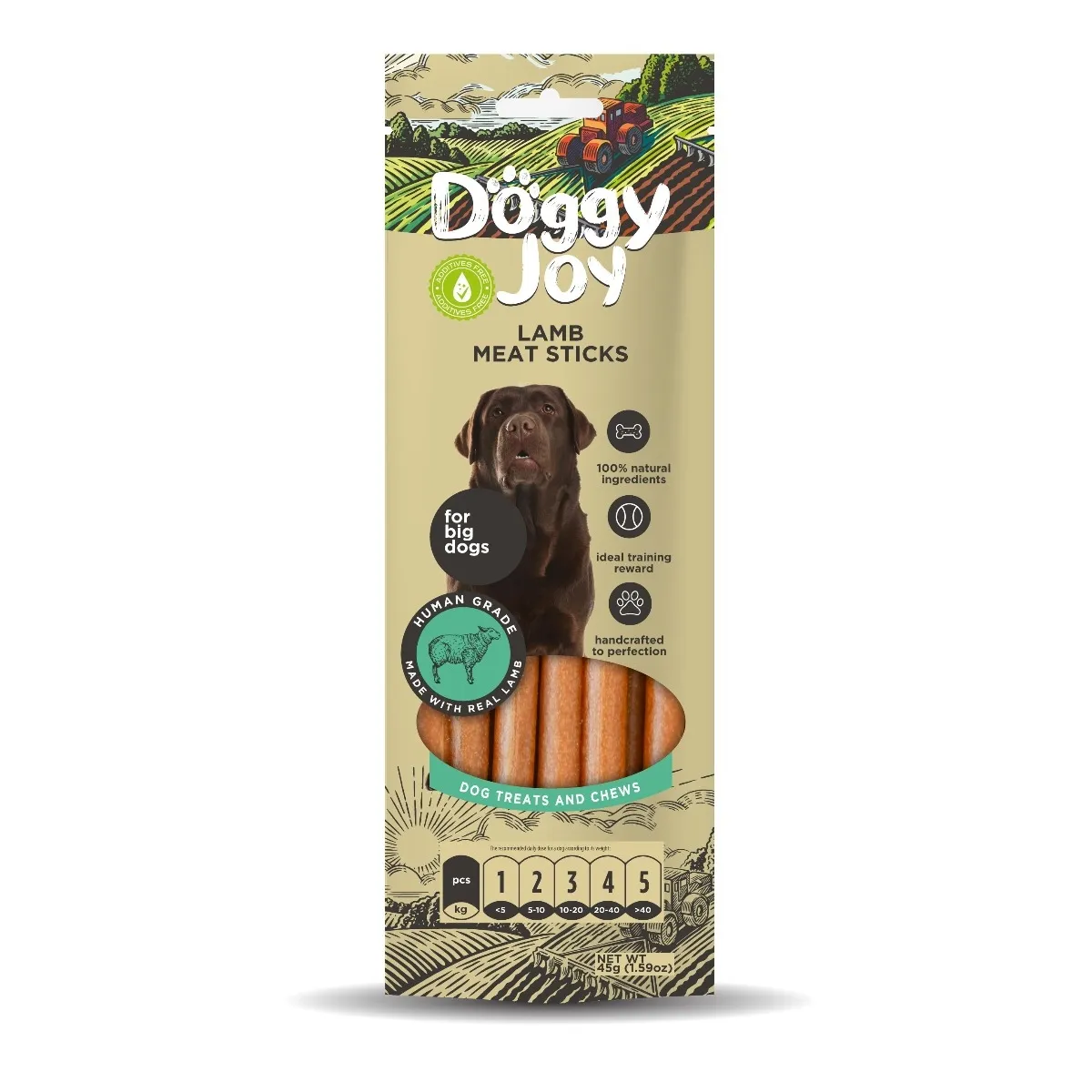 Doggy Joy jēra gaļas desiņas suņiem, 45g - Produkta attēls