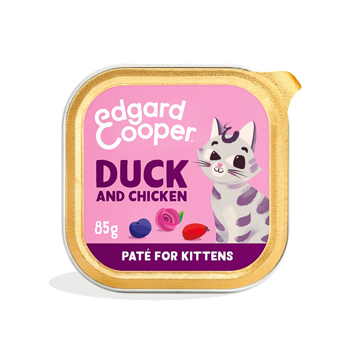 EDGARD COOPER pastēte kaķēniem, pīle/vista, 85g - Produkta attēls