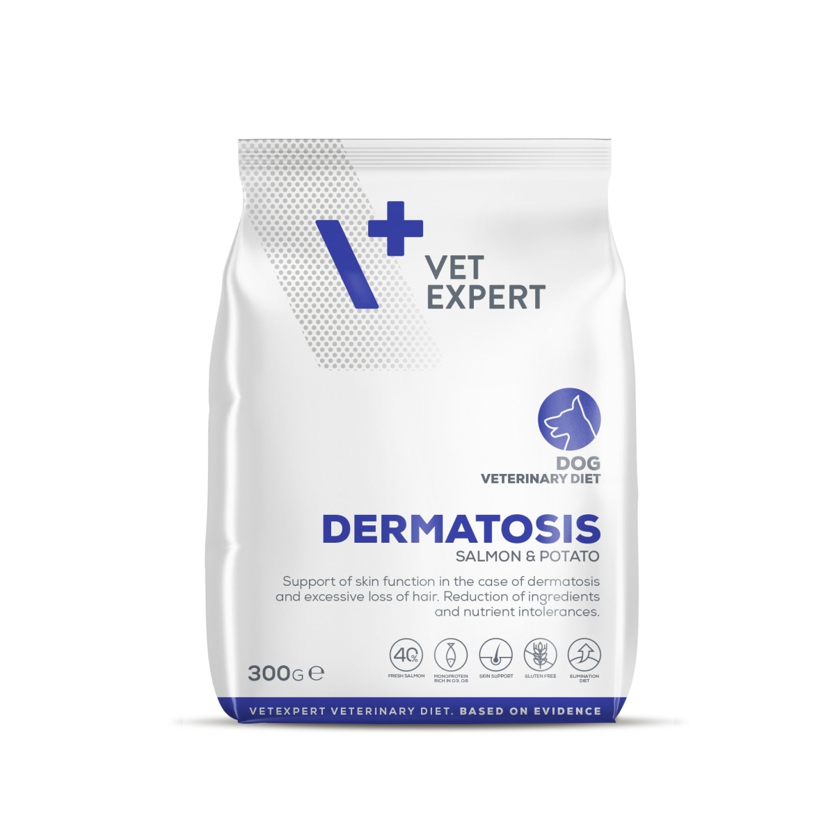 VetExpert 4T VD Dermatosis sausā barība suņiem ar lasi 300G - Produkta attēls