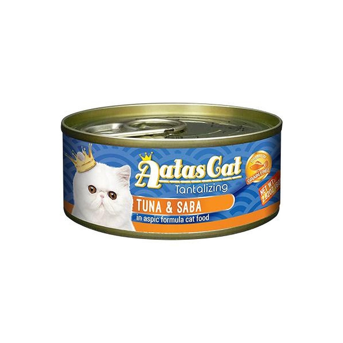 AATAS mitrā barība ar kārdinošu tunci un saba zivi, kaķiem, 80g - Produkta attēls