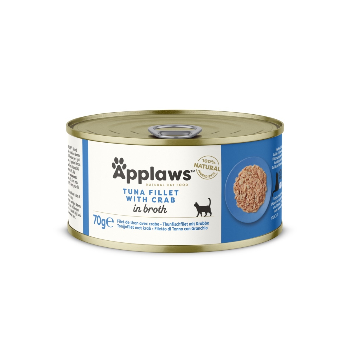 APPLAWS mitrā barība kaķiem, tuncis/krabis buljonā, 70g - Produkta attēls