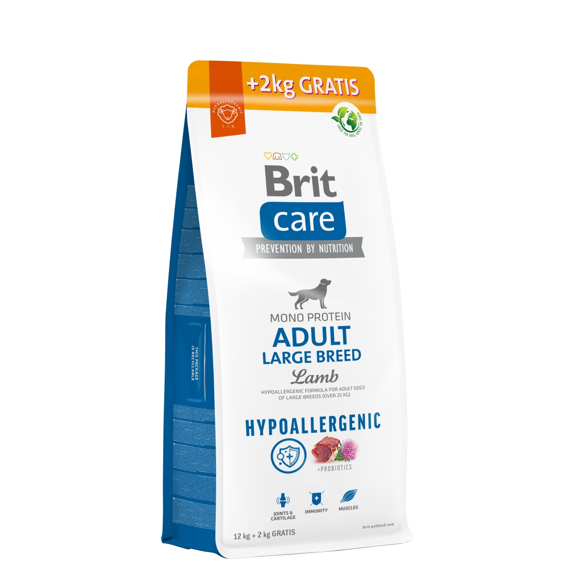 Brit Care barība lielo šķirņu suņiem ar jēru/rīsiem 12+2kg - Produkta attēls