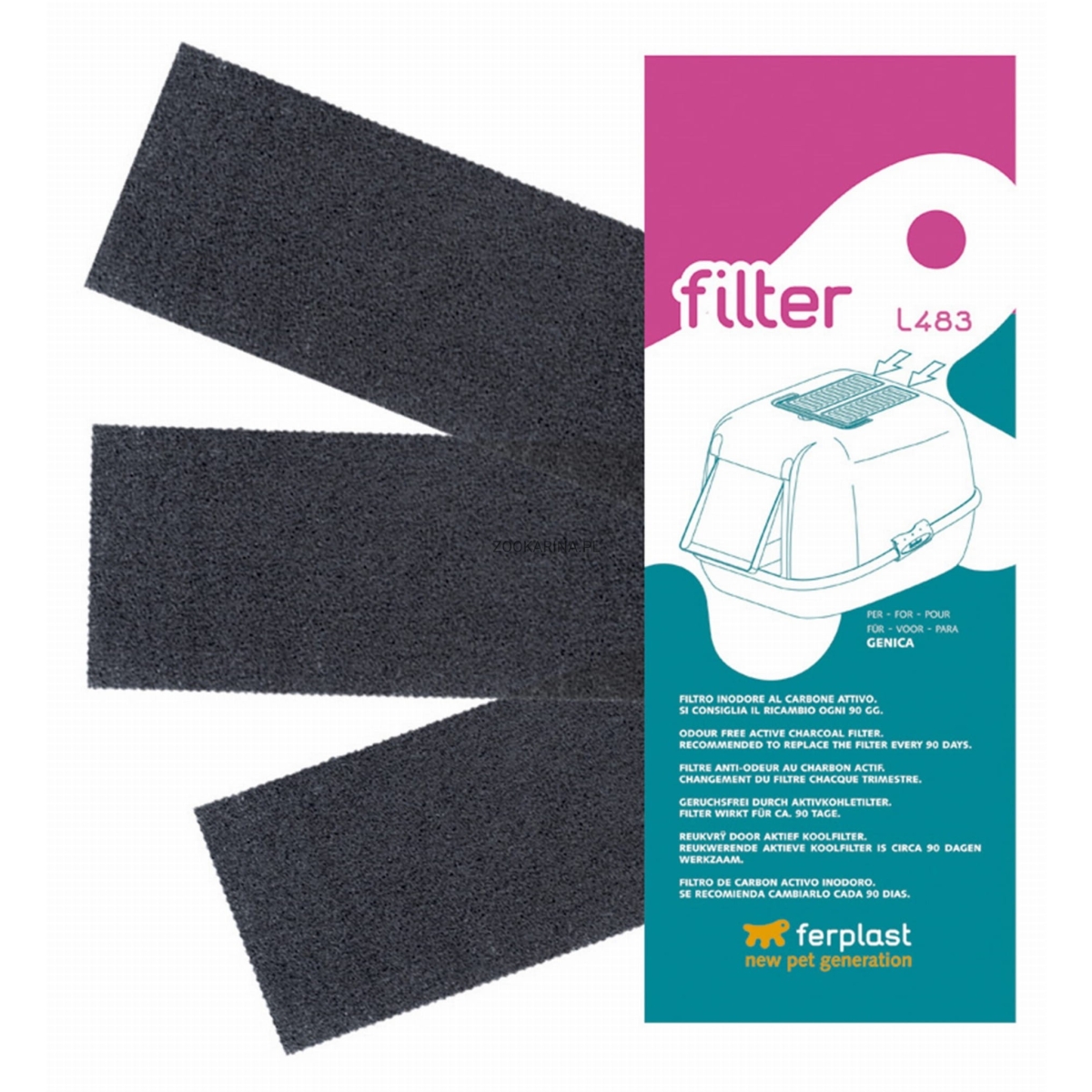 Ferplast ogles filtri tualetēm, 3 gab. - Produkta attēls
