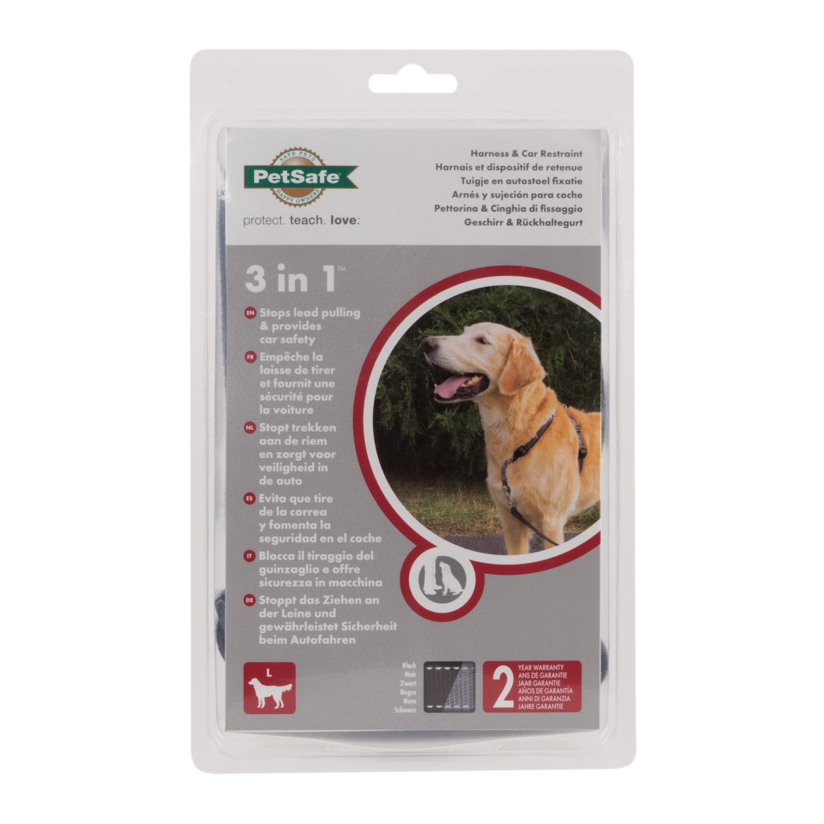 PetSafe 3in1 krūšu siksna  un auto ierobežotājsistēma suņiem,L,melna - Produkta attēls