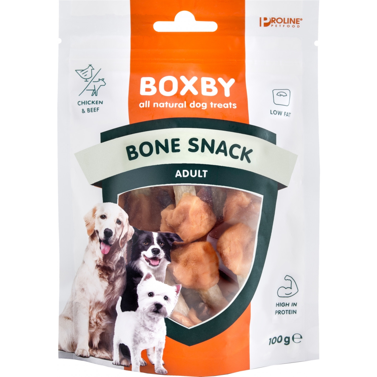Ziedojums: Boxby kārums suņiem Bone Snack, 100 g - Produkta attēls
