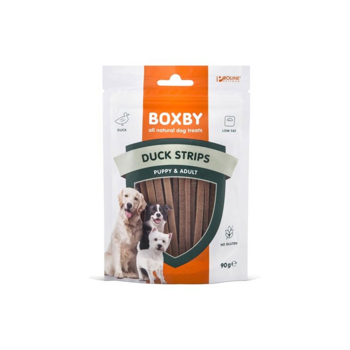 BOXBY kārums suņiem Duck Strips, 90 g - Produkta attēls