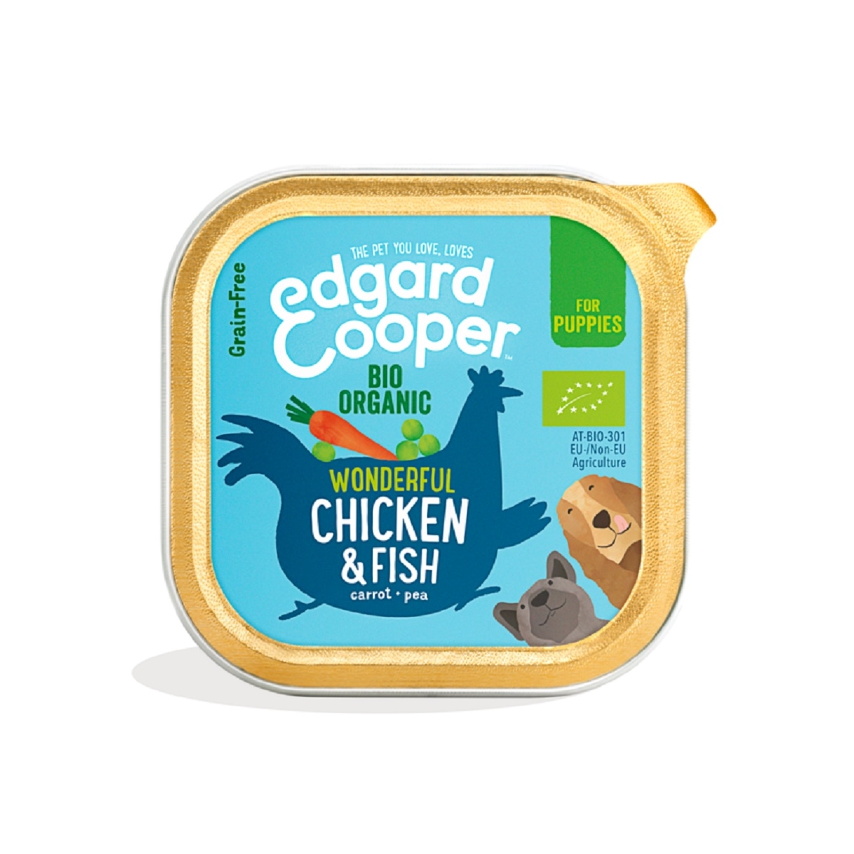EDGARD COOPER Organic mitrā barība, vistas gaļa un zivis,kucēniem 300g - Produkta attēls