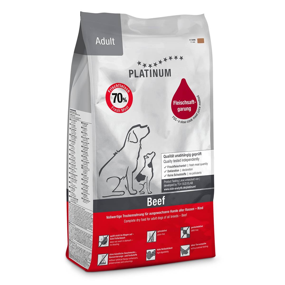 PLATINUM sausā barība suņiem, liellops/kartupeļi, 5kg - Produkta attēls