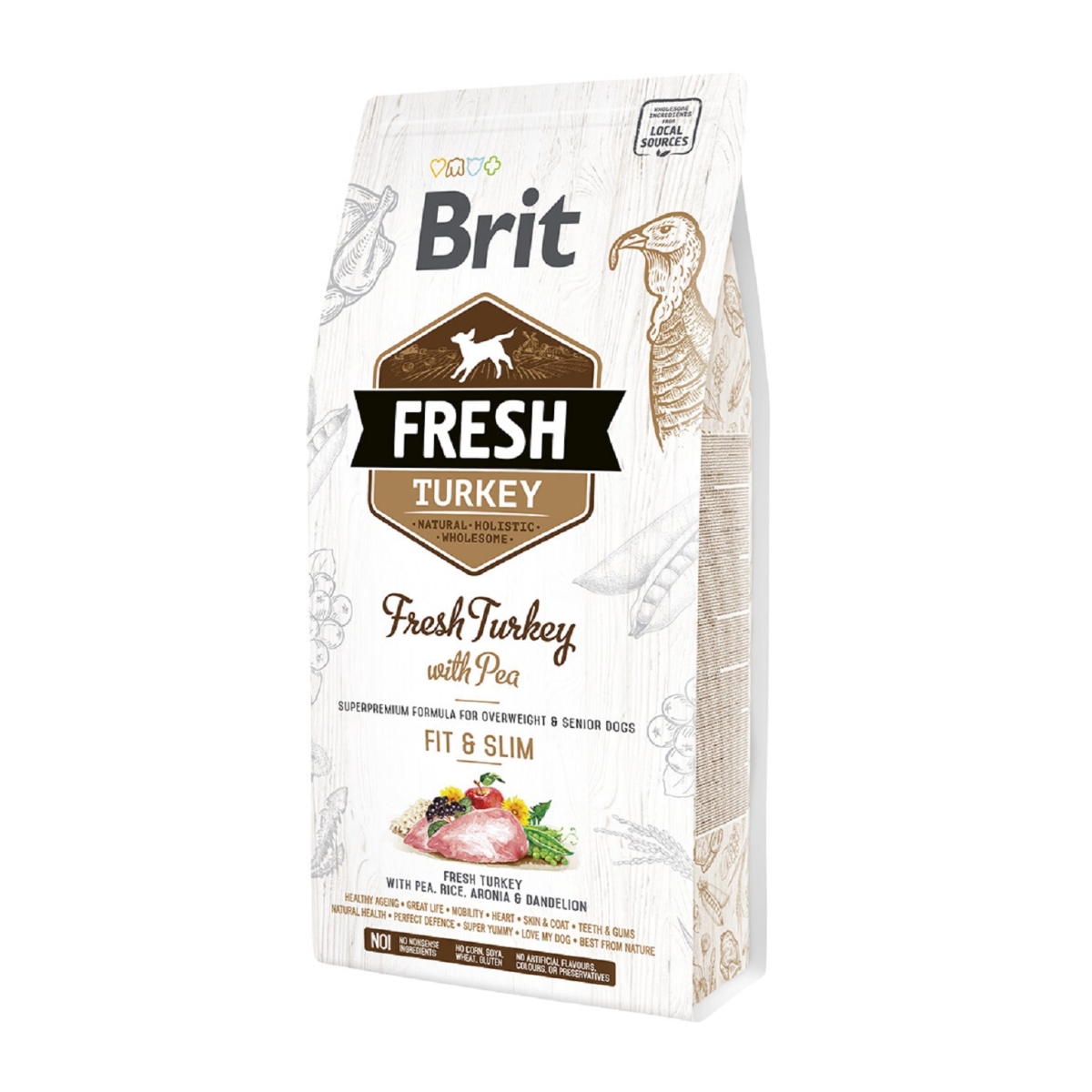 BRIT Fresh Fit&SLim sausā barība suņiem, tītars/zirņi, 2,5kg - Produkta attēls