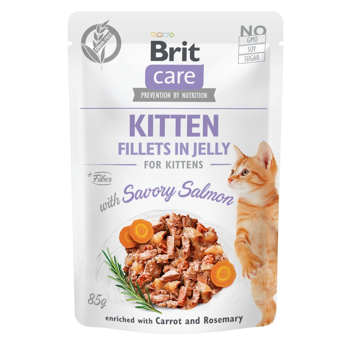 BRIT Care mitrā barība kaķēniem, lasis želejā, 85g - Produkta attēls