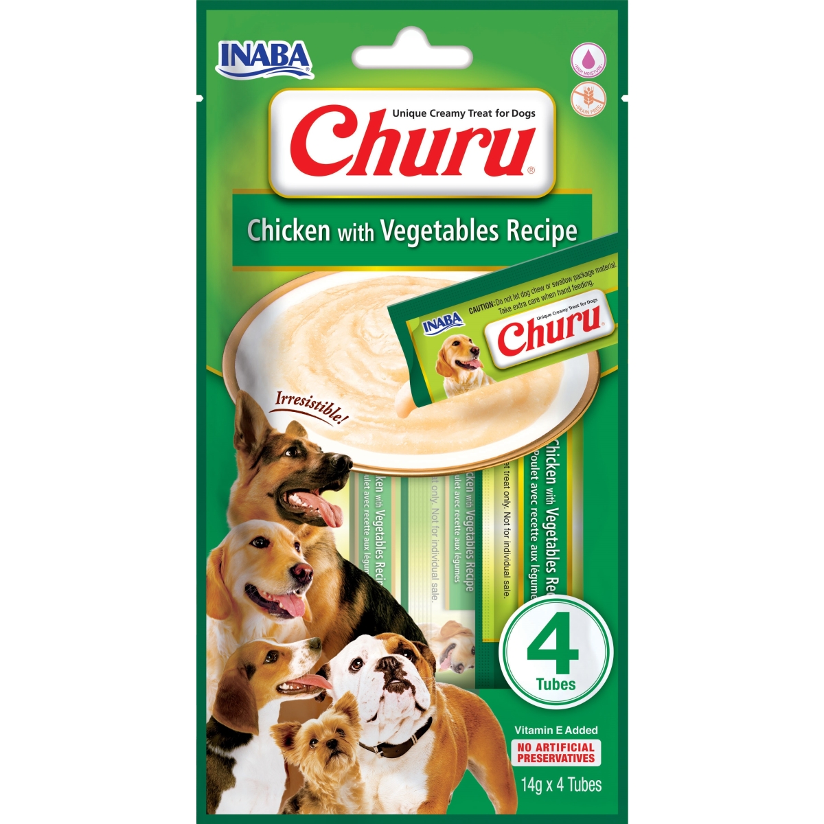 CHURU biezenis suņiem vista/dārzeņi, 14g x 4gb - Produkta attēls
