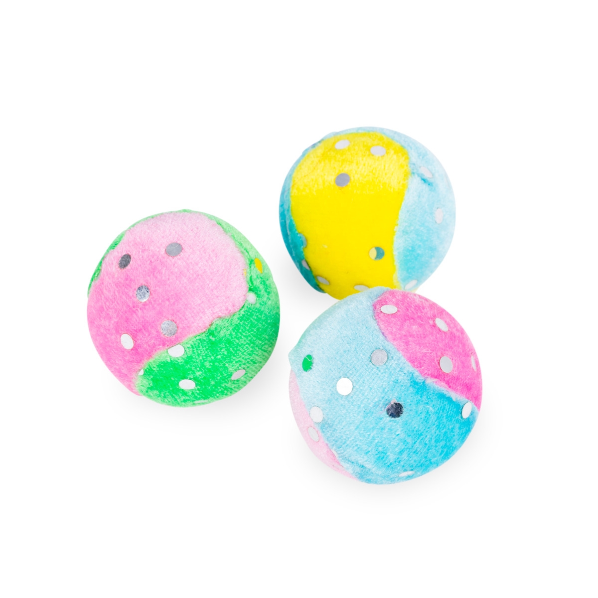 LITTLE&BIGGER PurePurr velūra rotaļu bumbiņas kaķiem, 3gb - Produkta attēls