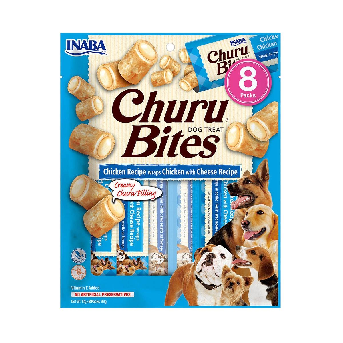 CHURU Bites gardumi suņiem, vista/siers, 8gb x 12 g - Produkta attēls