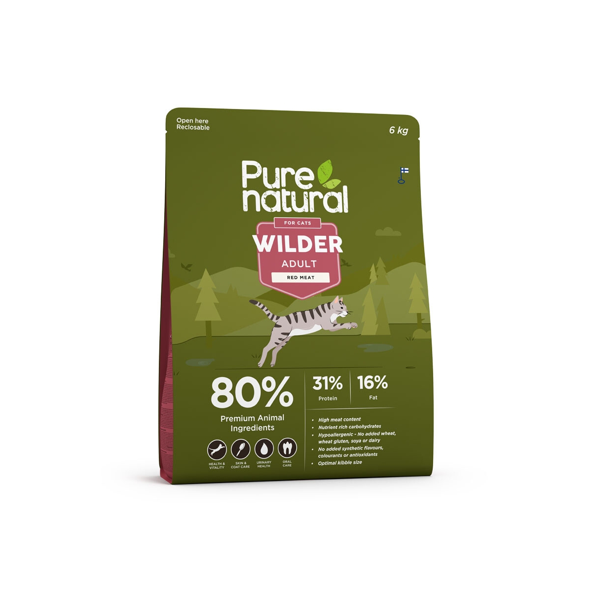 PURENATURAL Wilder sausā barība kaķiem, sarkanā gaļa, 6kg - Produkta attēls