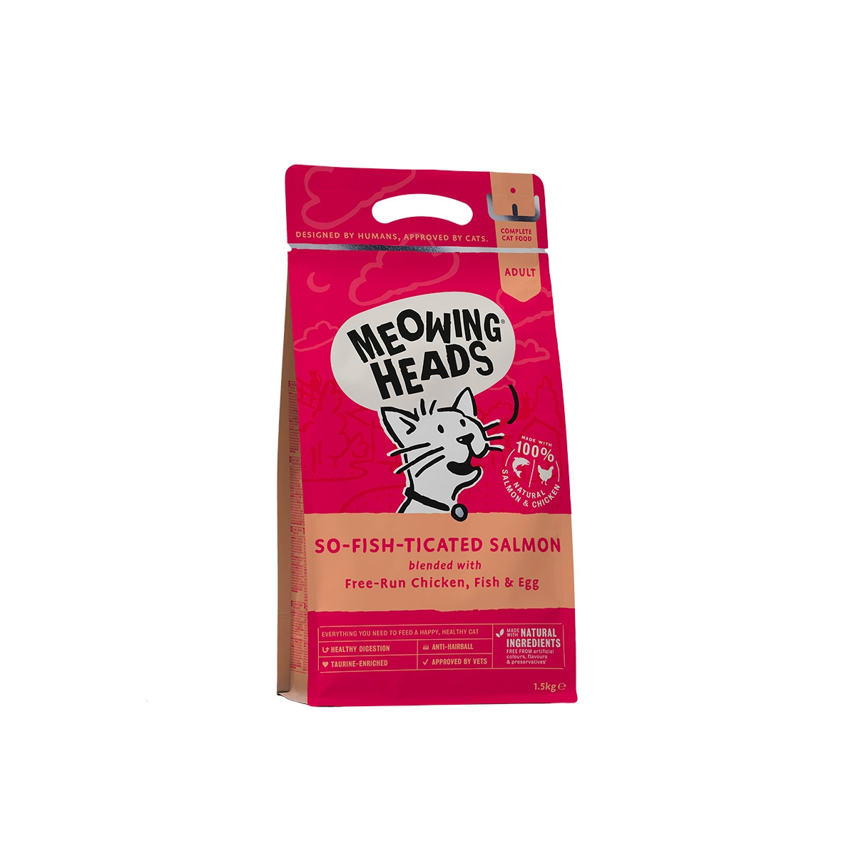 Meowing Heads SoFishTicated salmon sausā barība kaķiem, 1,5 kg