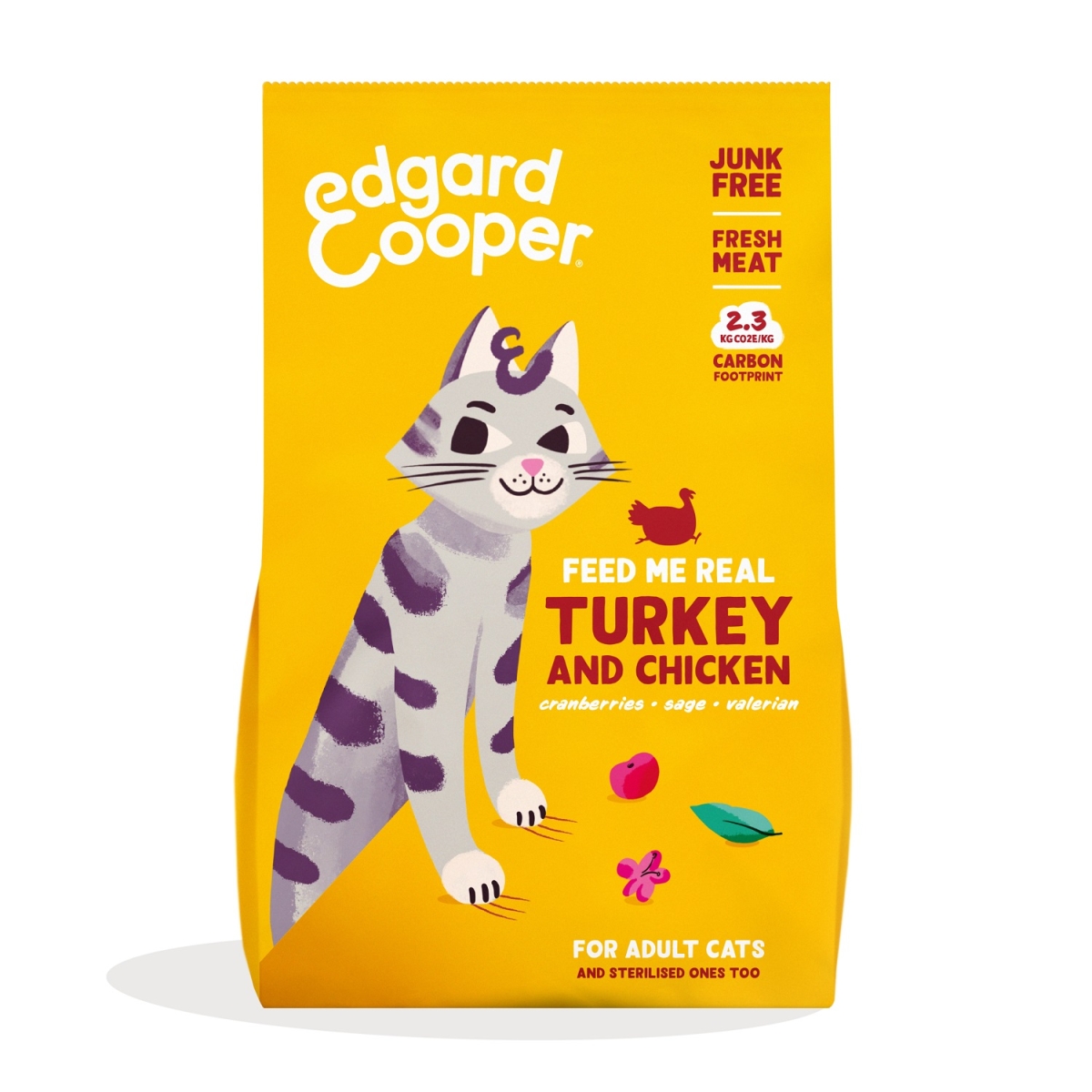 EDGARD COOPER sausā barība kaķiem, tītars/vista, 325g - Produkta attēls