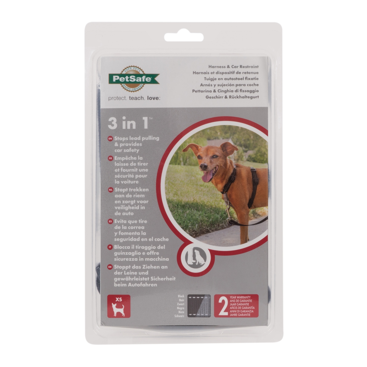 PetSafe 3in1 krūšu siksna  un auto ierobežotājsistēma suņiem,XS,melna - Produkta attēls 1