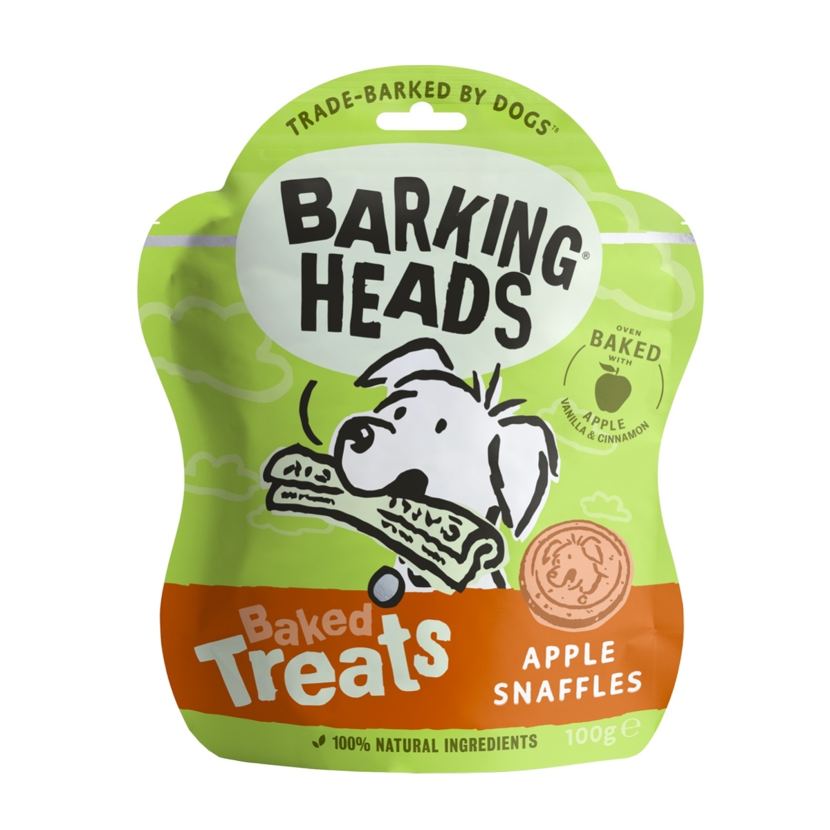 Barking Heads delikateses Apple Snaffles suņiem, 100 g - Produkta attēls