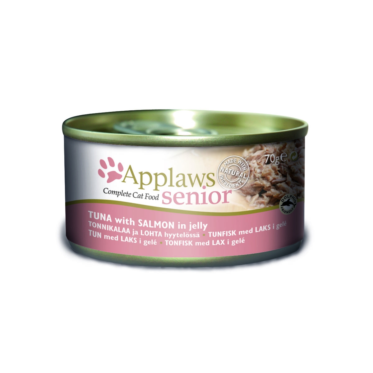 APPLAWS mitrā barība kaķiem-senioriem, tuncis/lasis 70 g - Produkta attēls