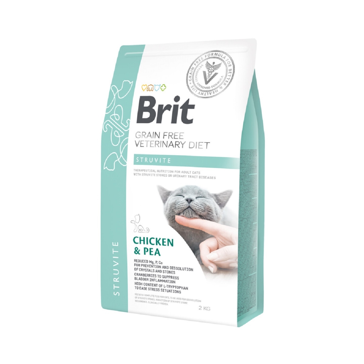 BRIT GF VD Struvite sausā barība kaķiem, vista/zirņi, 2kg - Produkta attēls