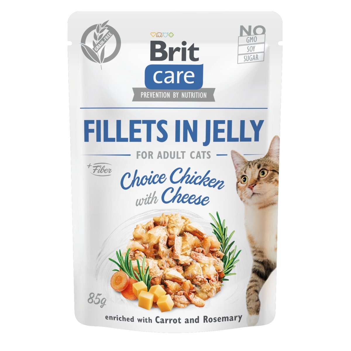 BRIT Care mitrā barība kaķiem, vista/siers želejā, 85g - Produkta attēls