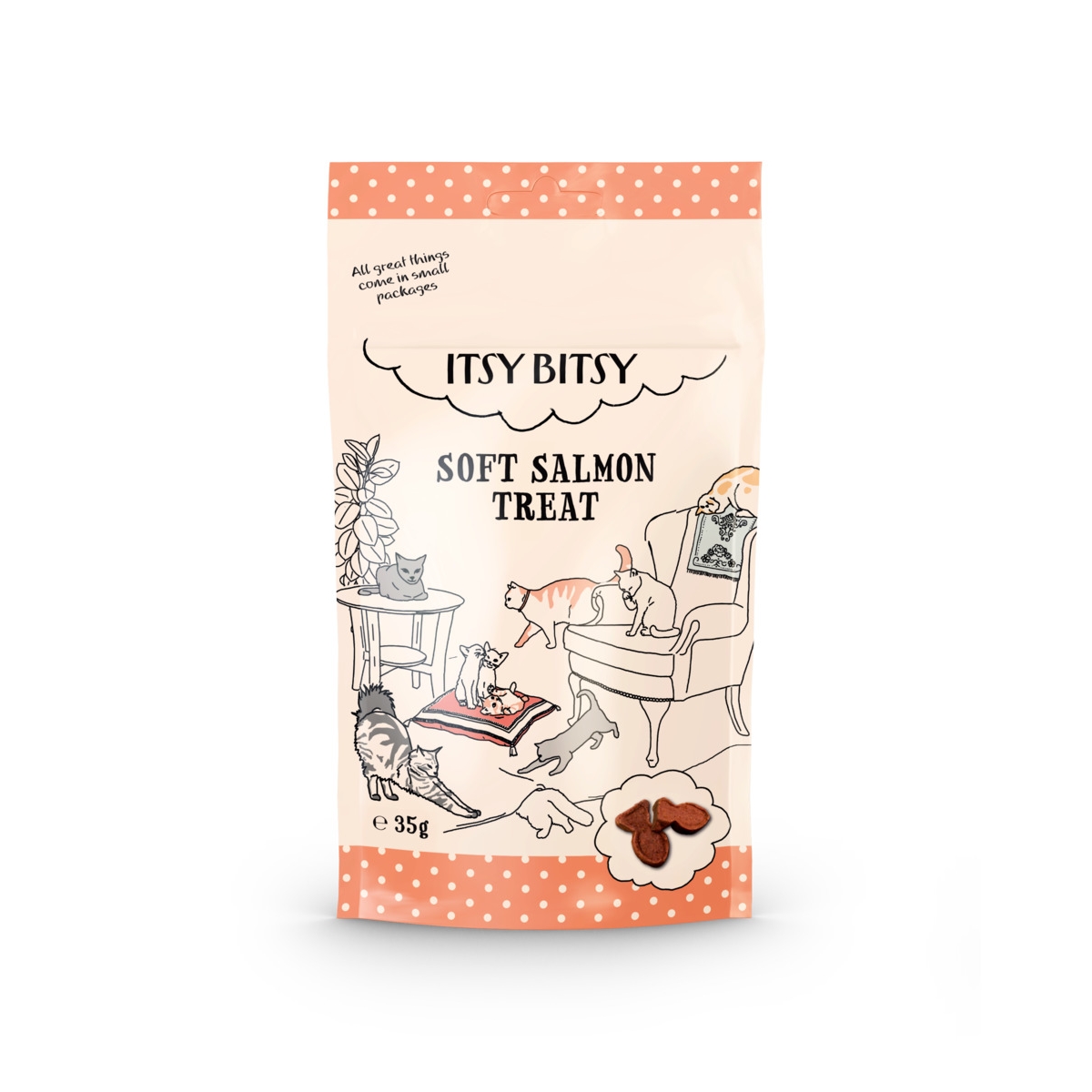 ITSY BITSY Soft gardumi kaķiem, lasis, 35g - Produkta attēls