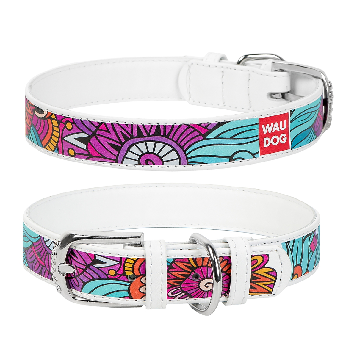 Collar suņu kakla siksna Waudog Ethno Sum 20mm 30–39cm balta - Produkta attēls