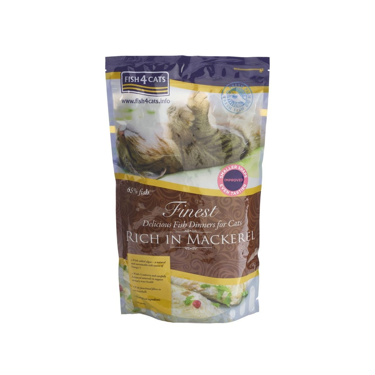 Fish4Cats sausā barība ar skumbriju kaķiem, 1,5 kg - Produkta attēls