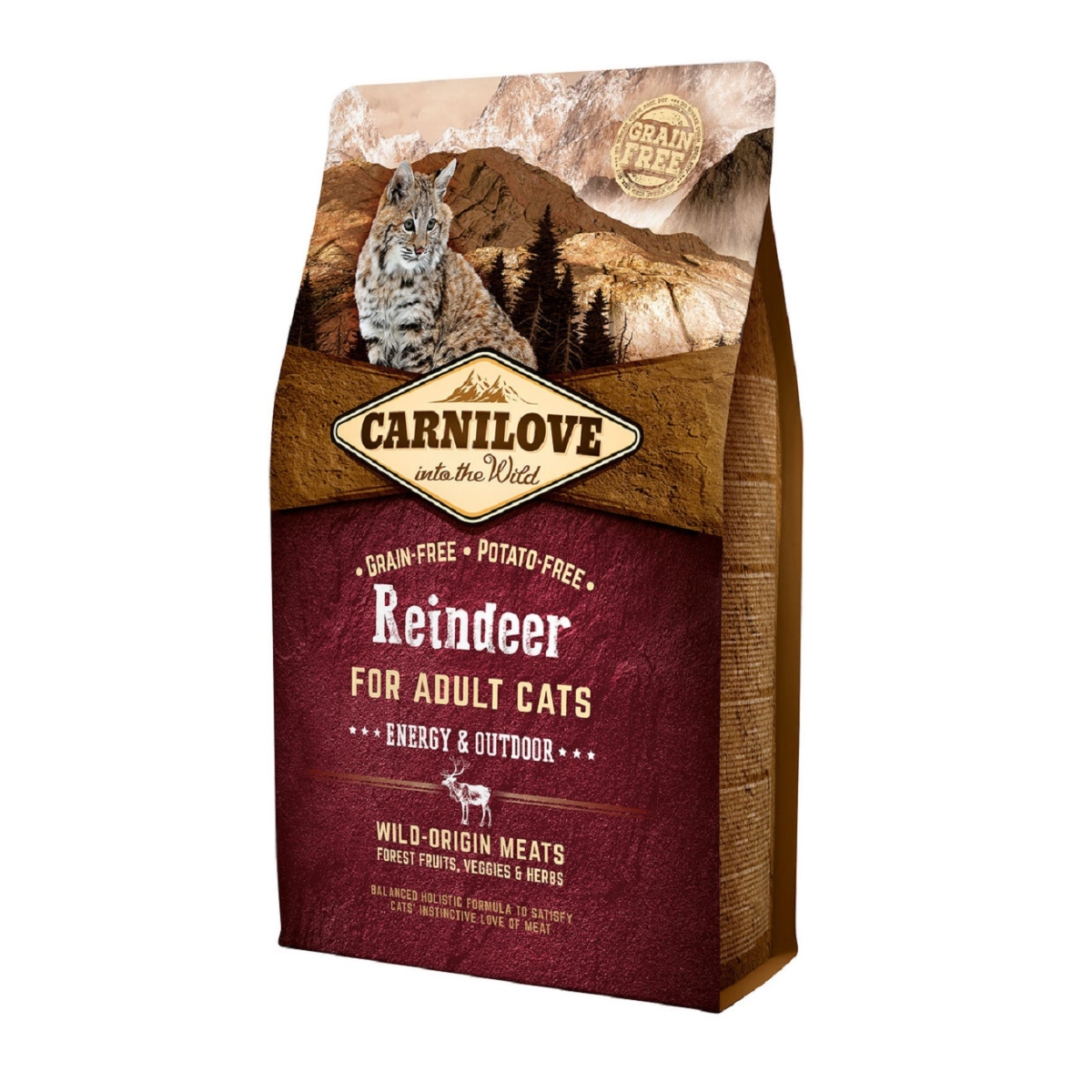 CARNILOVE sausā barība kaķiem, ziemeļbriedis, 2kg - Produkta attēls