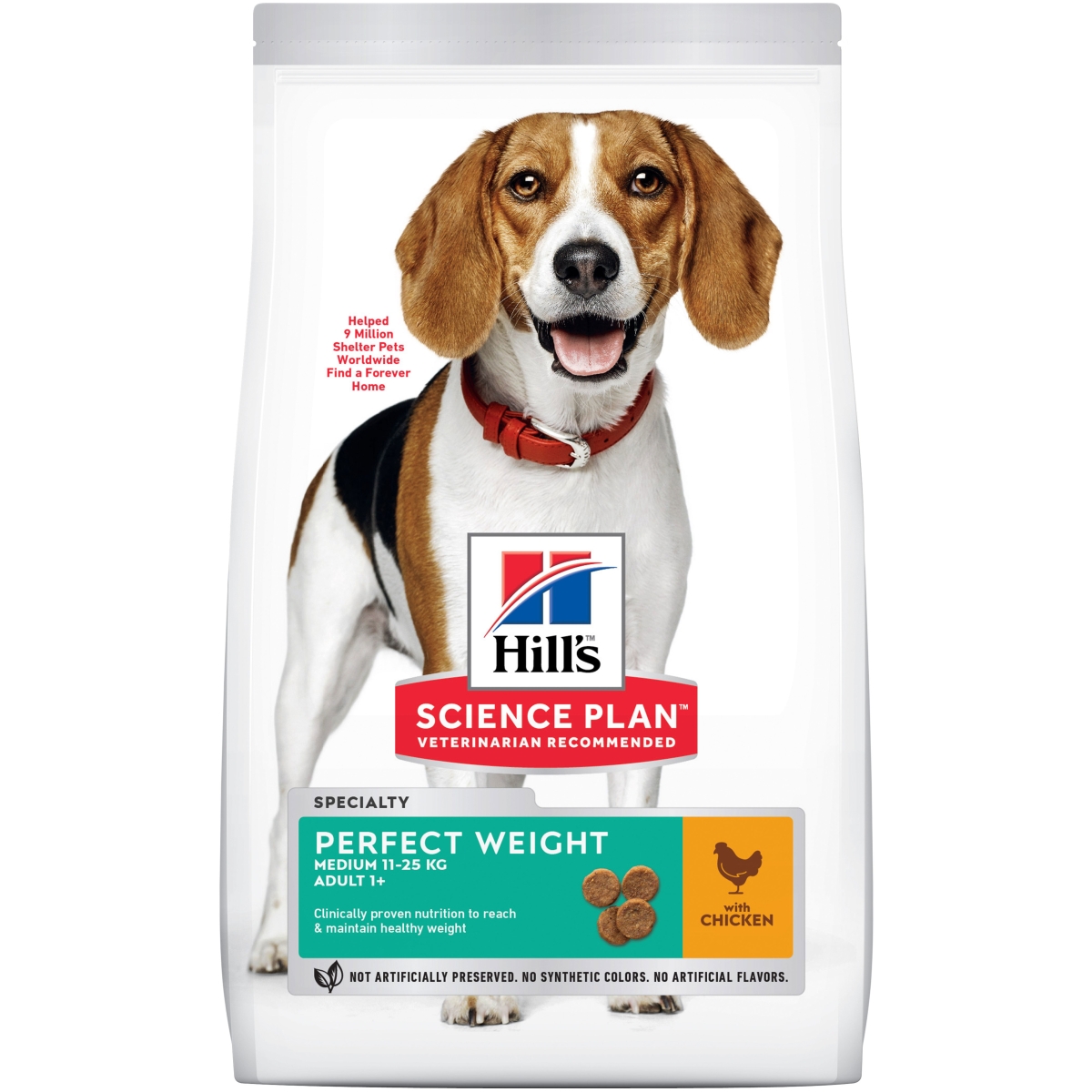 HILL'S SP Perfect Weight Medium sausā barība suņiem, vista, 2kg - Produkta attēls