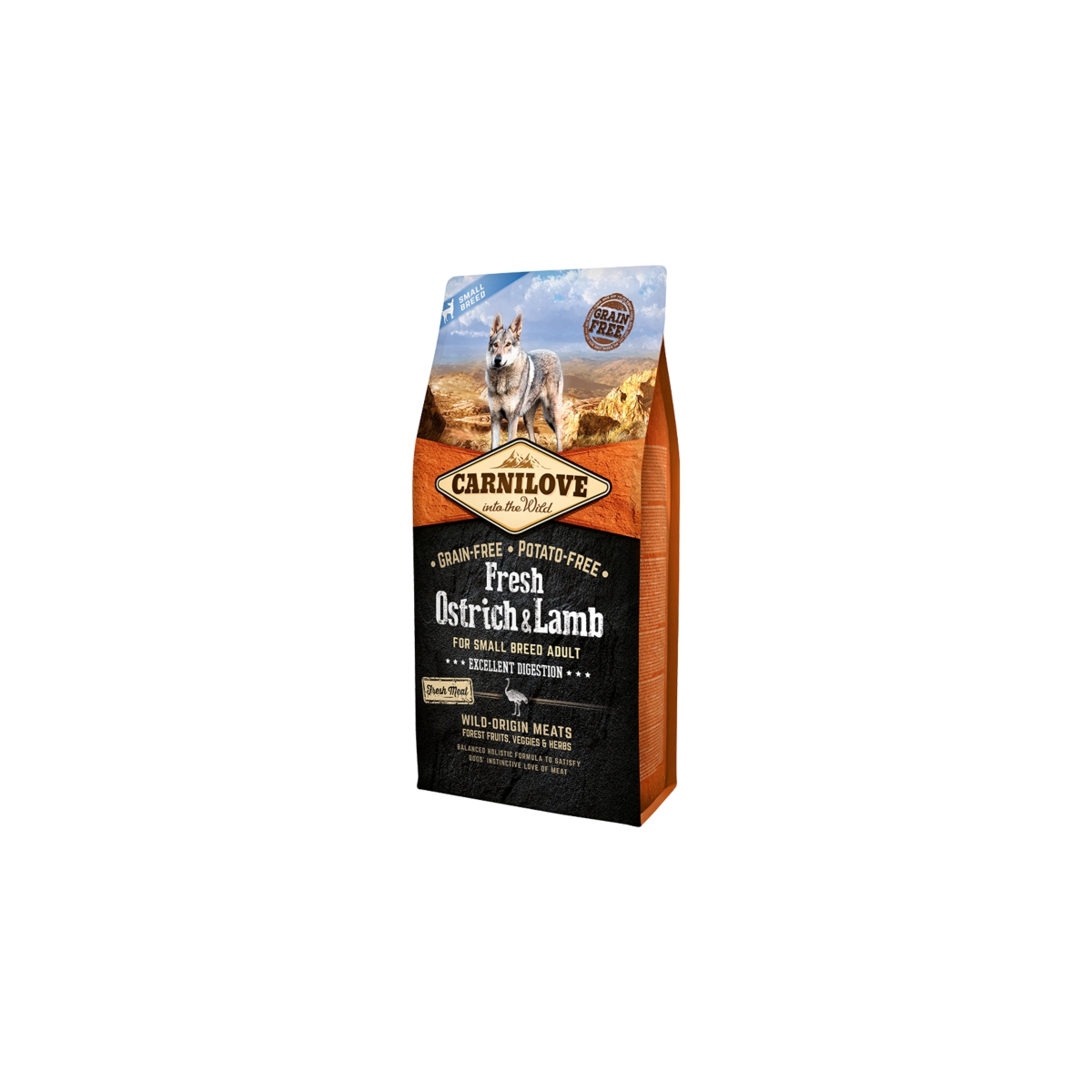 CARNILOVE Fresh sausā barība mazo šķirņu suņiem strauss/jērs 6kg - Produkta attēls