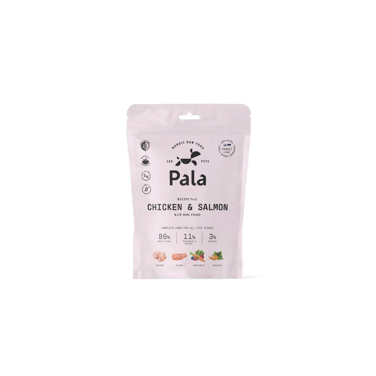 PALA Raw Food sausā barība suņiem vista/lasis 400 g - Produkta attēls