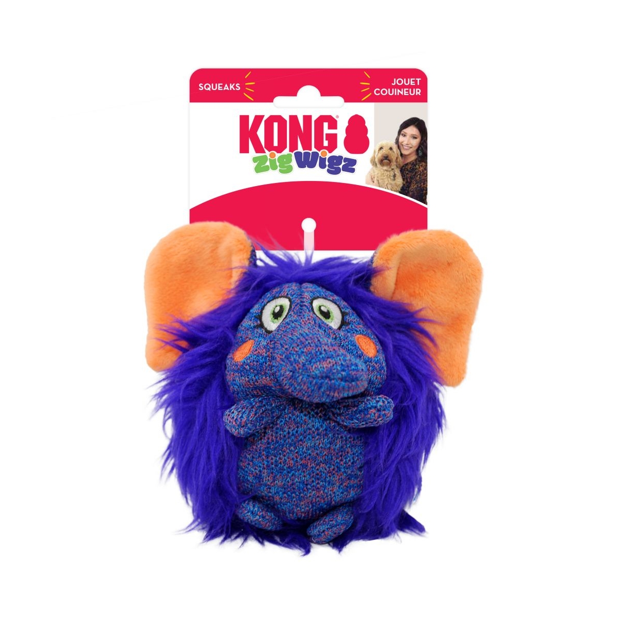 KONG Zig Wigz Elephant rotaļlieta suņiem, 18cm - Produkta attēls