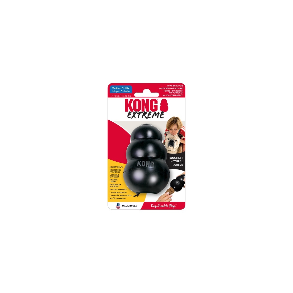 KONG Extreme rotaļlieta suņiem, M, melna - Produkta attēls 1