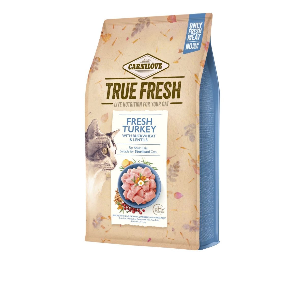 CARNILOVE True Fresh sausā barība kaķiem, tītars, 340g - Produkta attēls