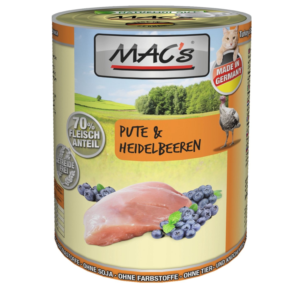 Mac's konservi kaķiem ar tītara gaļu un mellenēm 400g - Produkta attēls