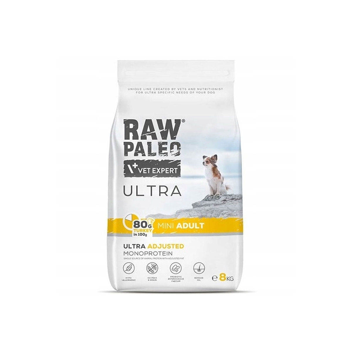 RAW PALEO Ultra Mini sausā barība suņiem, tītars, 8kg - Produkta attēls