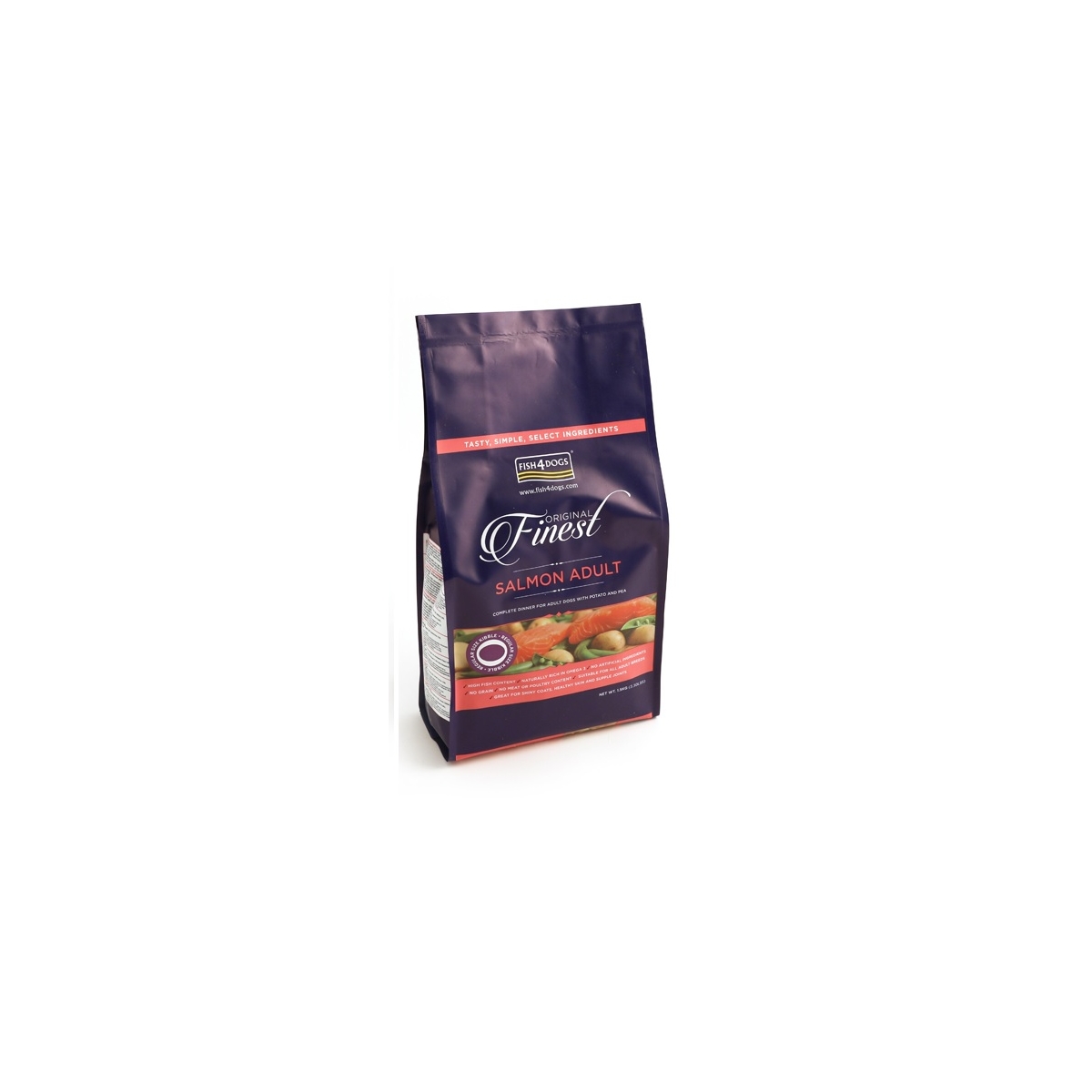 Fish4Dogs Regular sausā barība ar lasi pieaugušiem suņiem, 1,5 kg - Produkta attēls
