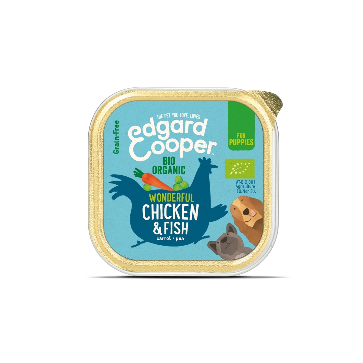 EDGARD COOPER Organic mitrā barība, vista/zivis,kucēniem 300g - Produkta attēls