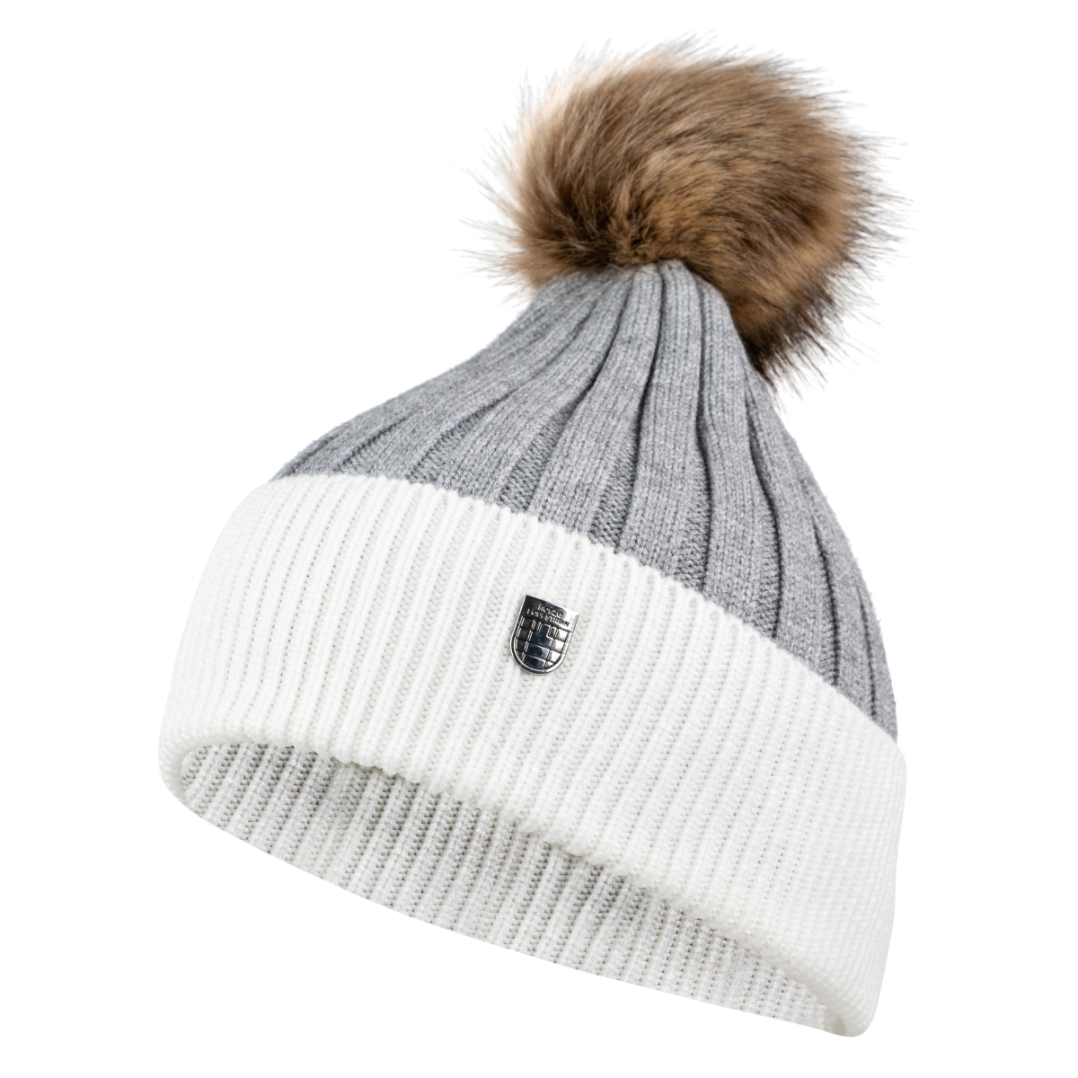 Horze sieviešu cepure Nada Winter, One Size, baltas/pelēka - Produkta attēls