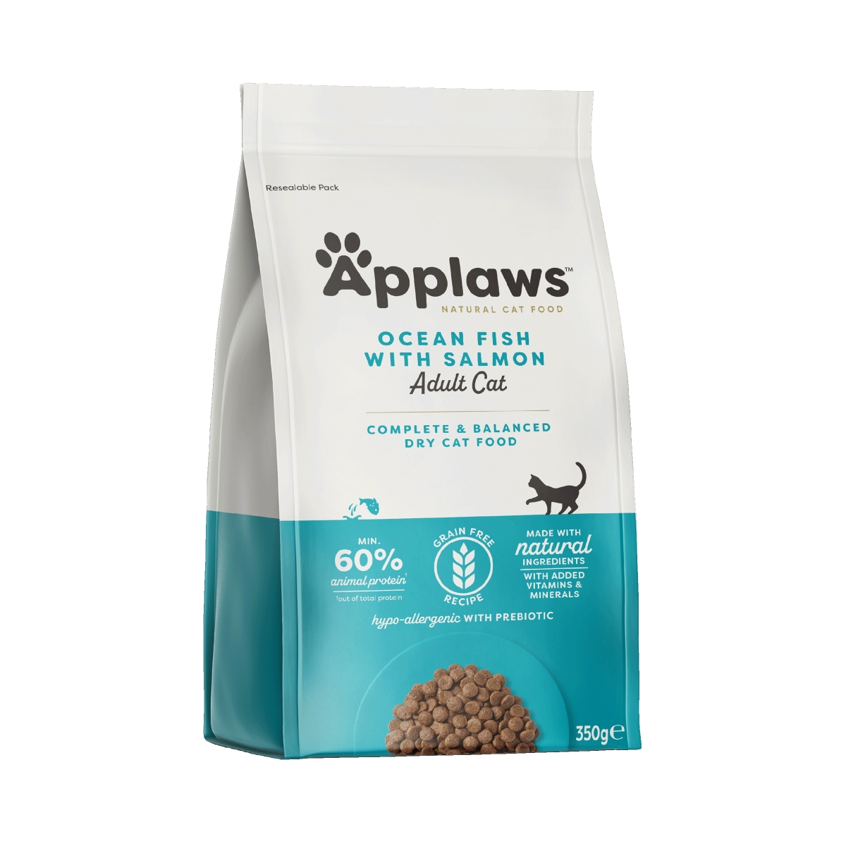 APPLAWS sausā barība pieaugušiem kaķiem, okeāna zivis/lasis, 350 g - Produkta attēls