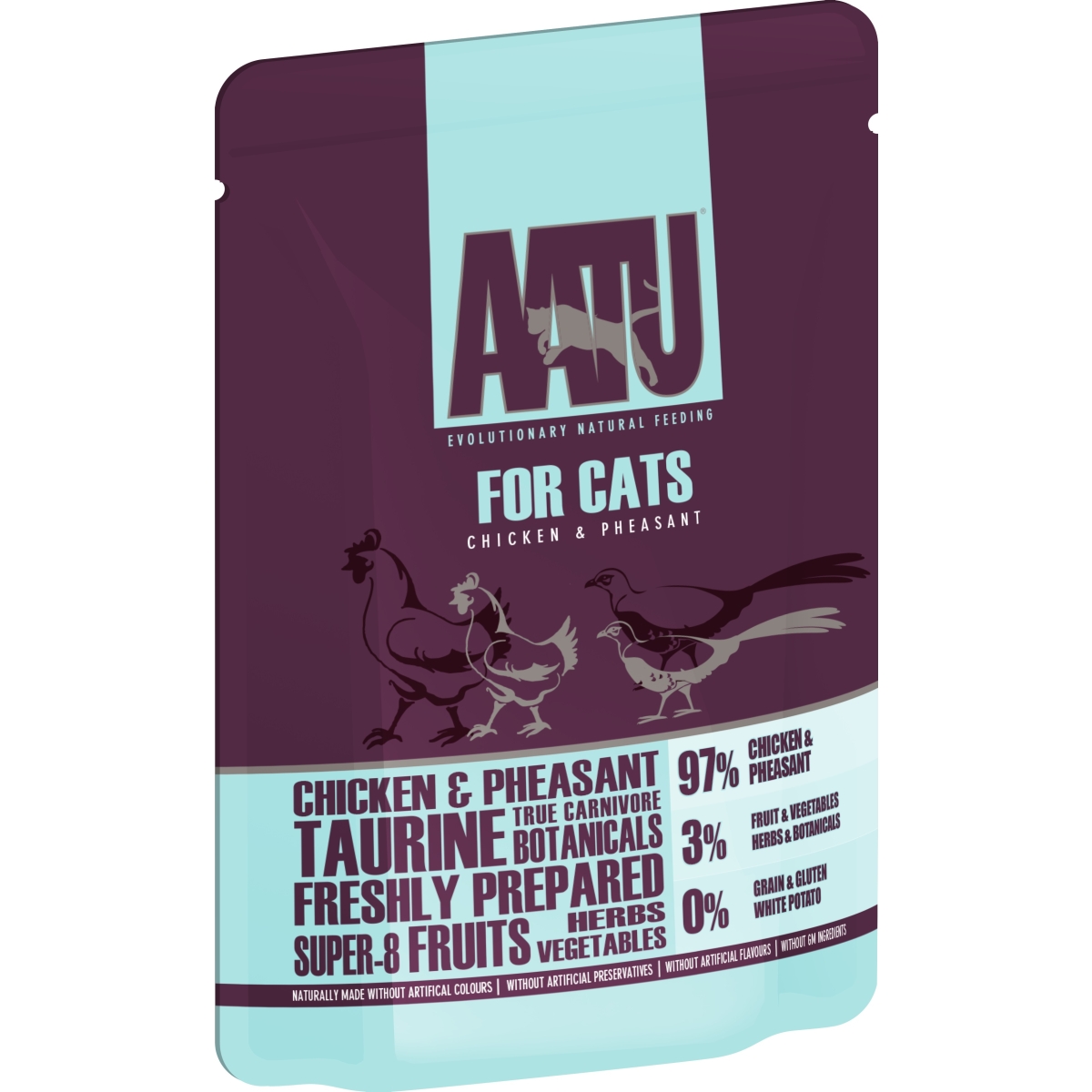 AATU mitrā barība kaķiem, vista/fazāns, 85 g - Produkta attēls