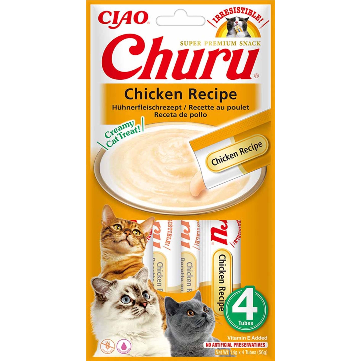 CHURU biezenis kaķiem, vista,14g x 4 56g - Produkta attēls
